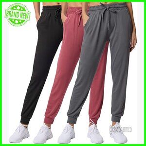 3 Pack Women's Joggers Sweatpants with Pockets Yoga Athletic Lounge